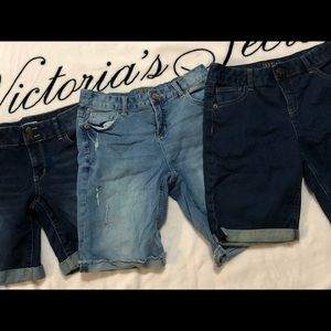 Jean knee length shorts